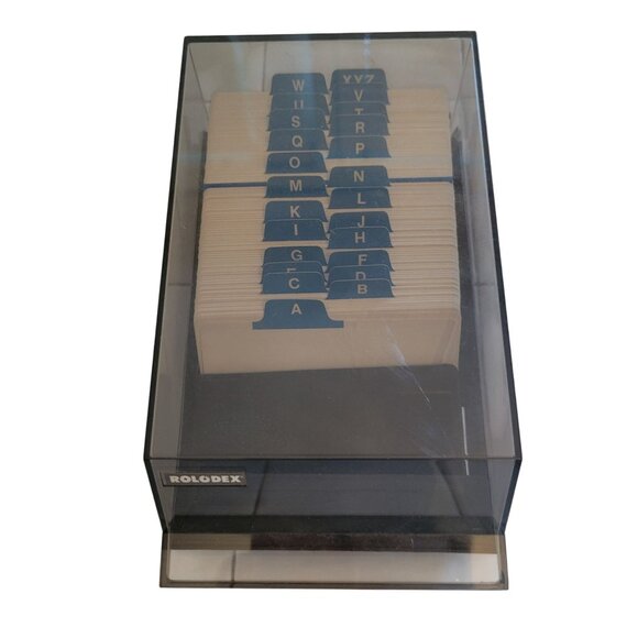 Rolodex Black Plastic Covered Card File Organizer Alphabet Dividers 24C 90s Y2K - Picture 1 of 5
